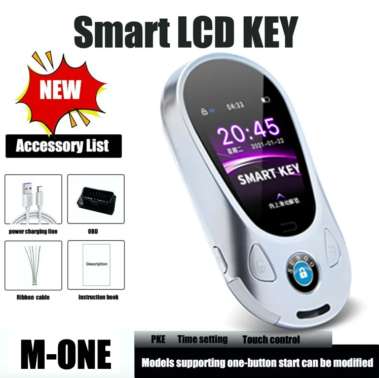 

Автомобильный ключ M-One, ЖК-дисплей, 2,0-дюймовый сенсорный экран, функция комфортного входа, роскошный дизайн, брелок с дистанционным управлением для автомобиля