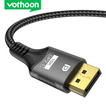 Vothoon Displayport 2.1 Kabel 16K DP Kabel 8K 120Hz 4K 240Hz Ultra HD Video Audio Kabel für Laptop TV Xbox Projektor Monitor