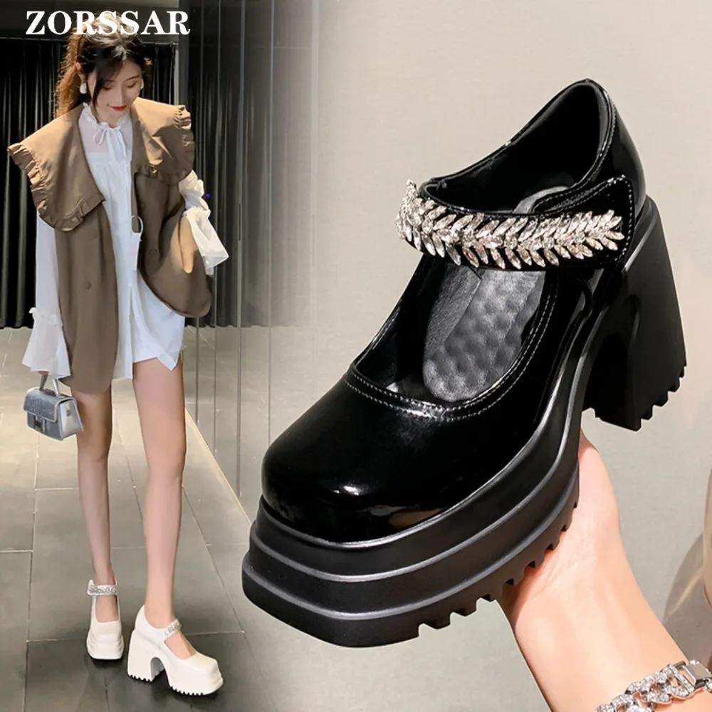 Fashion Pink Platform Pumps For Women Super High Heels Buckle Strap Mary Jane Shoes Woman Goth Thick Heeled Party Shoes Ladies