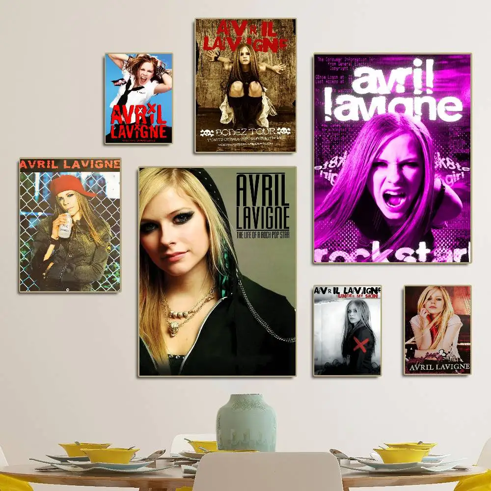 Singer A-Avril Lavigne Classic Vintage Posters Decoracion Painting Wall Art White Kraft Paper Kawaii Room Decor