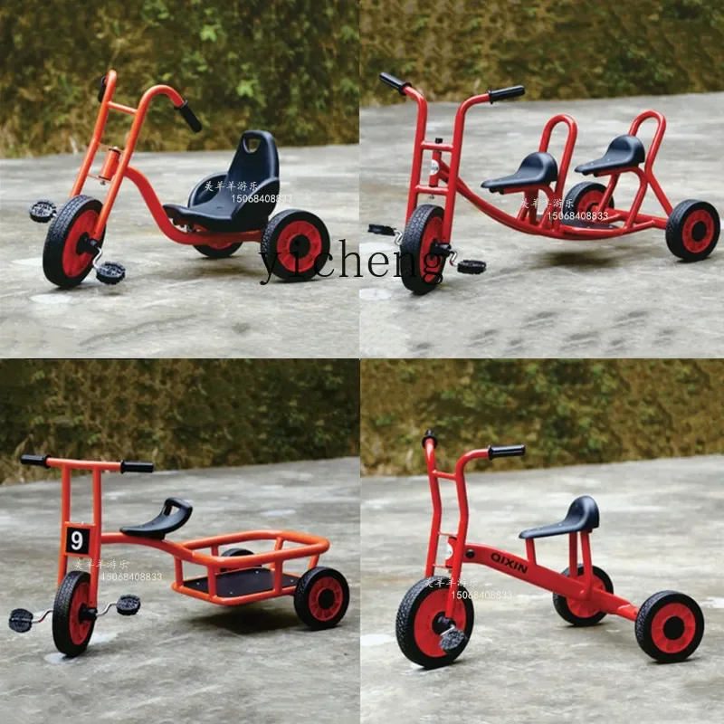 Tqh Kindergarten Tricycle Children's Outdoor Double Pedal Twin Bicycle Multi-Person Rotation Change