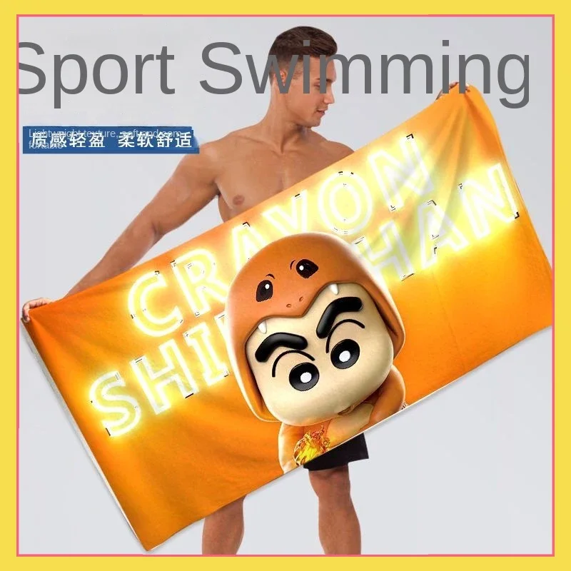 

Crayon Shin chan Cartoon Anime Big Towel Absorbent Bath Towel Beach Travel Portable Swimming Sports Long Wrap Towel