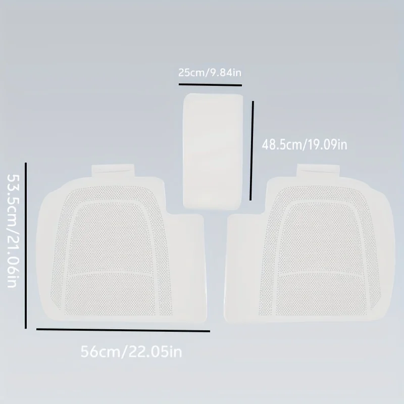 Compatible with Tesla Model Y 2025 Updated Version, White Pu Leather Rear Seat Cushions, 3-Piece Full Set of Seat Cushions, Universal for All Seasons, Juniper Version, Interior Modification - 3 Pieces