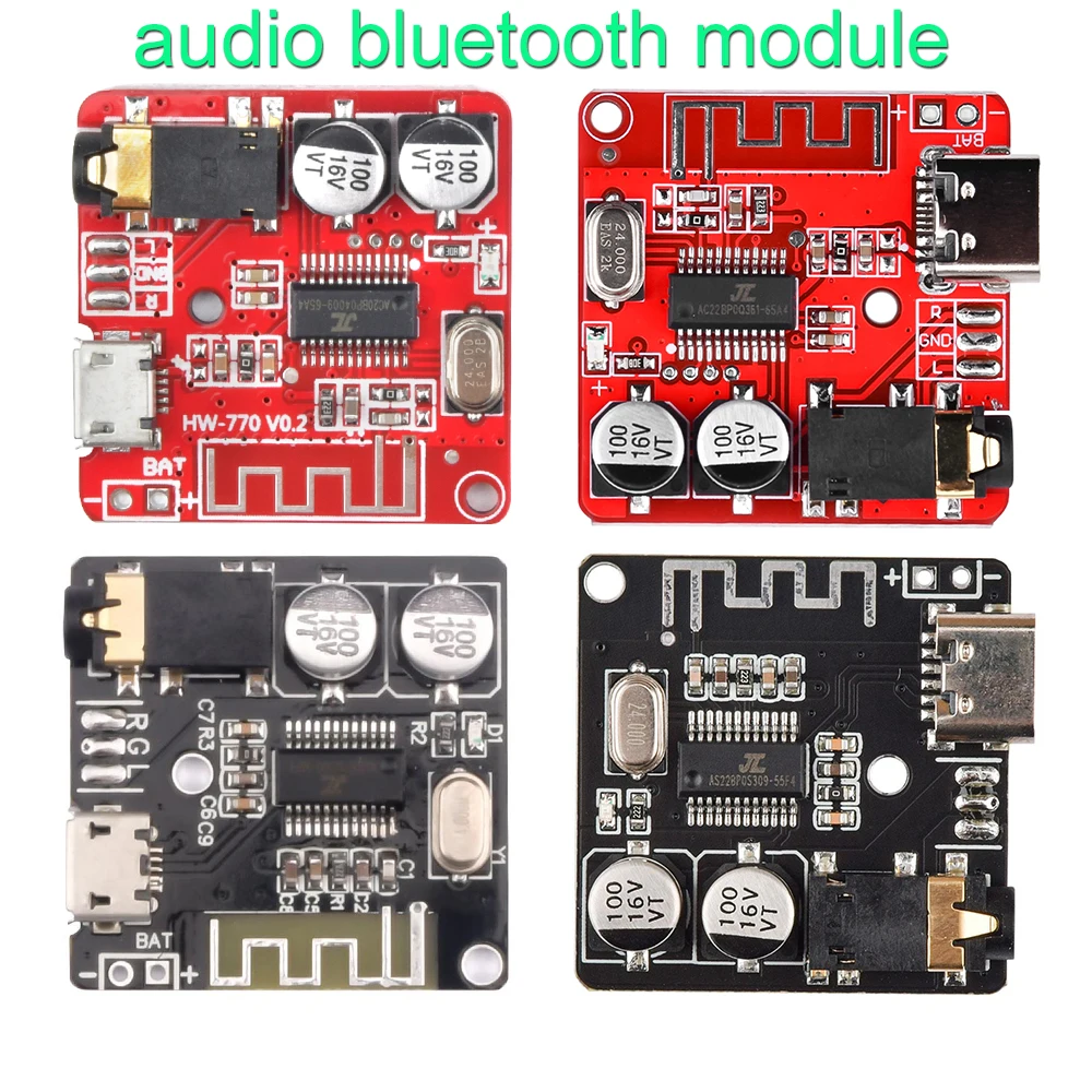 Audio Bluetooth Module Receiver Board Bluetooth 5.1 MP3 Lossless Decoder Micro USB 3.5mm Audio Output Amplifier Module Type-C