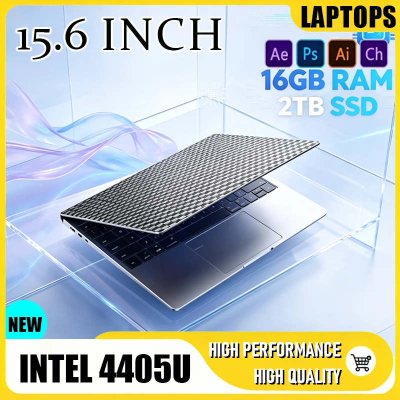 2026 New Slim Sturdy Notebook Intel 4405U 15.6 Inch 120Hz Ultra Clear FHD IPS 5000mAh Battery 32GB RAM 2TB SSD Backlit Keyboard