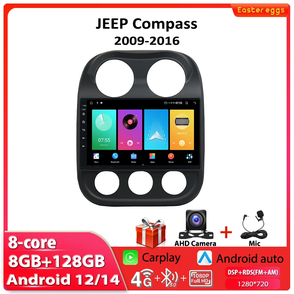 

Multimedia Video Player For JEEP Compass 2009-2016 Car Radio WIFI Carplay Navigation GPS Android No 2din Audio Stereo Head Unit