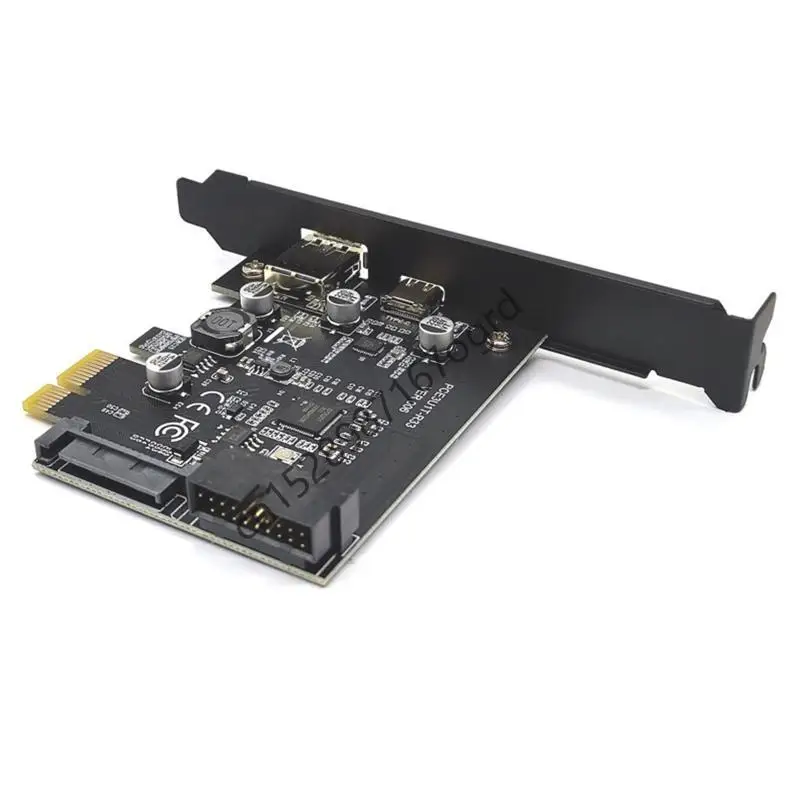 محول توسيع PCIE إلى USB Type-C لـ Desktop PC Hrleghis Front Easy Easy Insert 634a