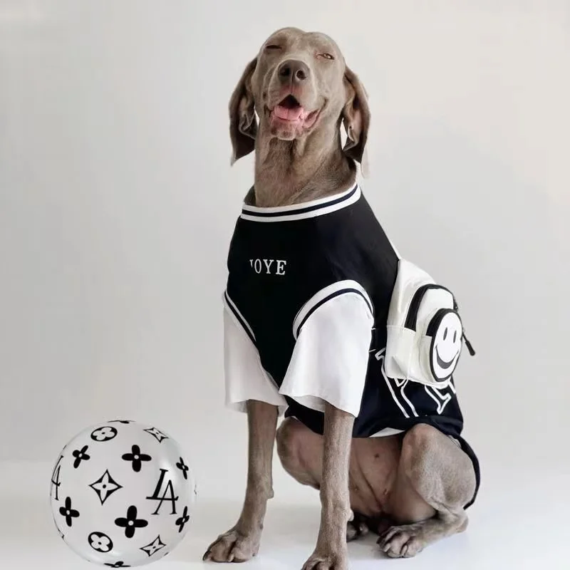 Fashion Spring Summer Pet Dog Clothes Cotton Breathable Vest Medium Large Dogs Sport Shirts Pets fake two pieces T-shirt Costume