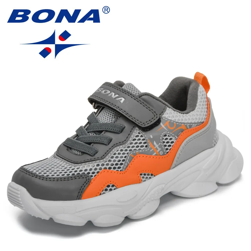 

BONA 2022 New Designers Lightweight Casual Shoes Children Breathable Mesh Shoes Kids Non-slip Walking Shoes Sneakers Zapatillas