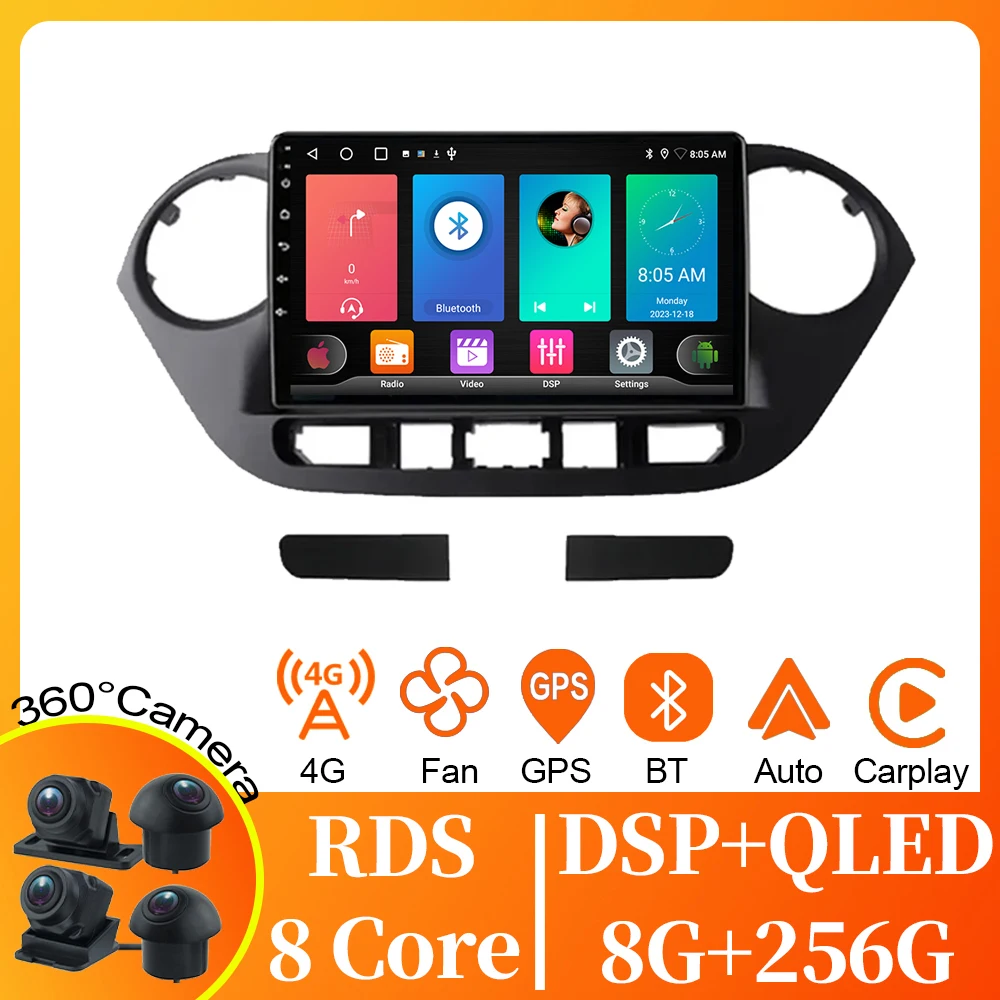 

For Hyundai Grand I10 2013-2016 Car Radio Multimedia Video Player Stereo Navigation GPS Android Auto 5G WIFI BT No 2din DVD HDR