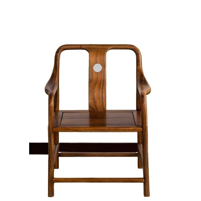 Silla de nogal, sencilla y elegante, cómoda y acogedora, silla de té china para sala de estar, otras flores de seda