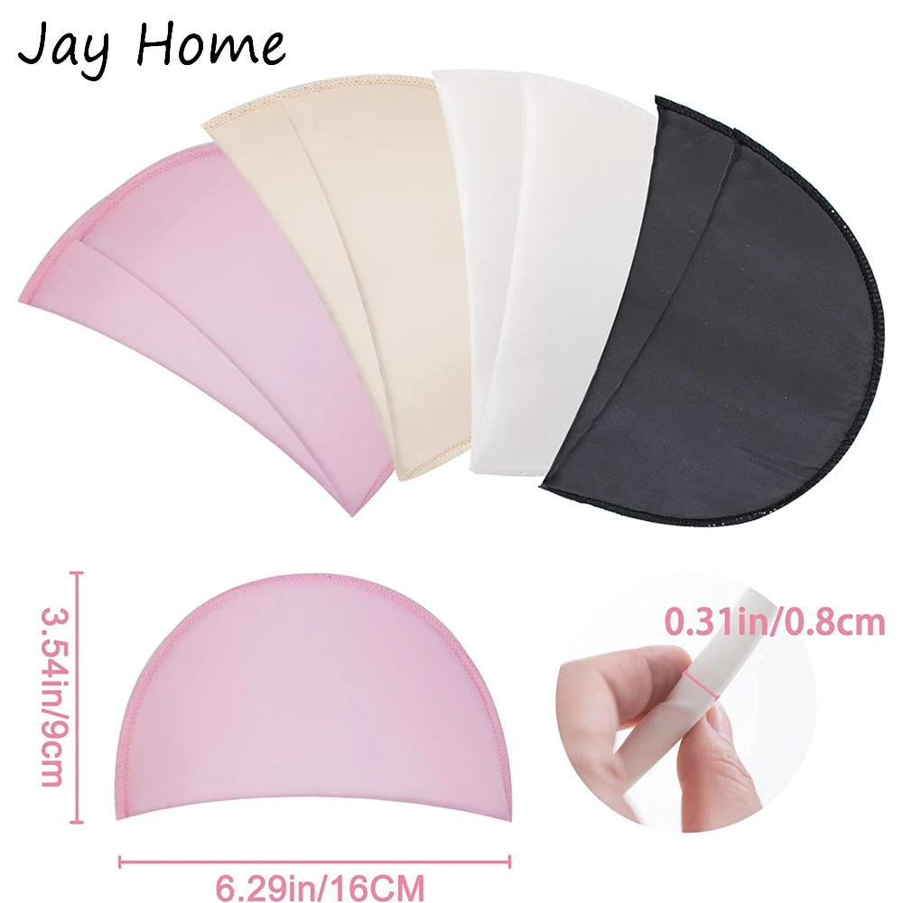 4 Pairs Sewing Sponge Shoulder Pad Thin Shoulder Enhancer for Round Shoulders Women Blazer T-Shirt Dresses Sewing Accessories