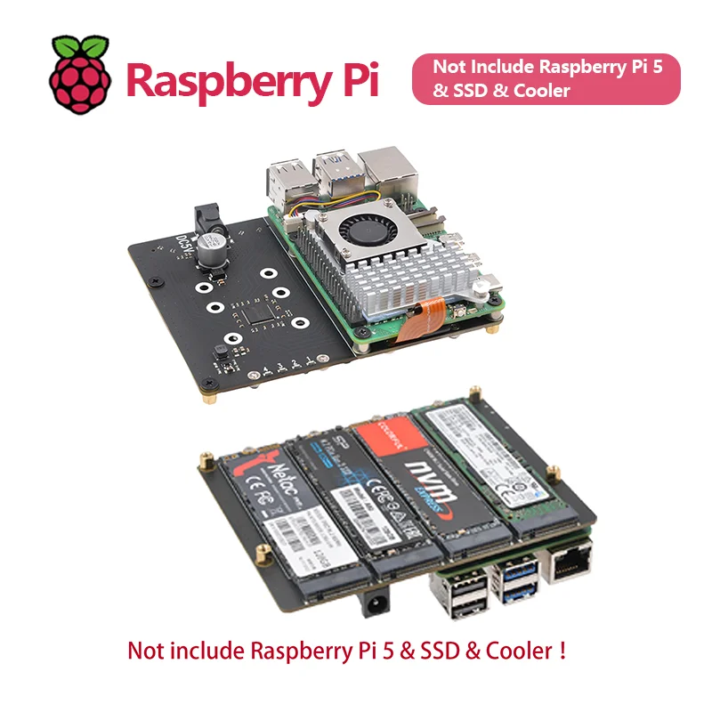 Imagem -02 - Pcie para Nvme Shield Suporta Quatro 2280 2260 2242 2230 M.2 Nvme Ssd Raspberry pi Geekworm-x1011