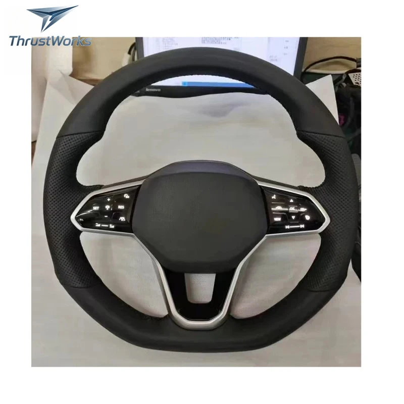 ThrustWorks Custom Lenkrad Modified Full Leather Steering Wheel 8 R MK7 MK8 Arteon Tiguan Touarge New