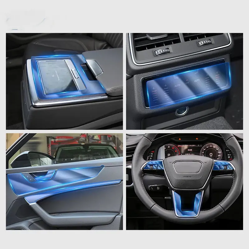 For Audi A6 A7 C8 2019-2022Car Interior Center console Transparent TPU Protective film Anti-scratch Repair film Accessories Refi