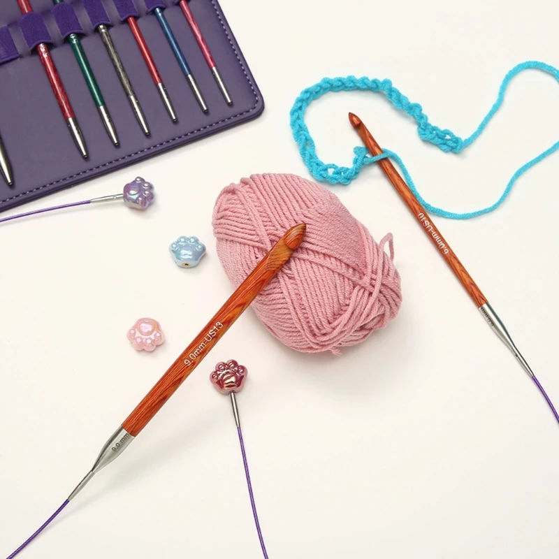 

Interchangeable Crochet Hook Set Tunisian Crochet Hook with Storage Bag