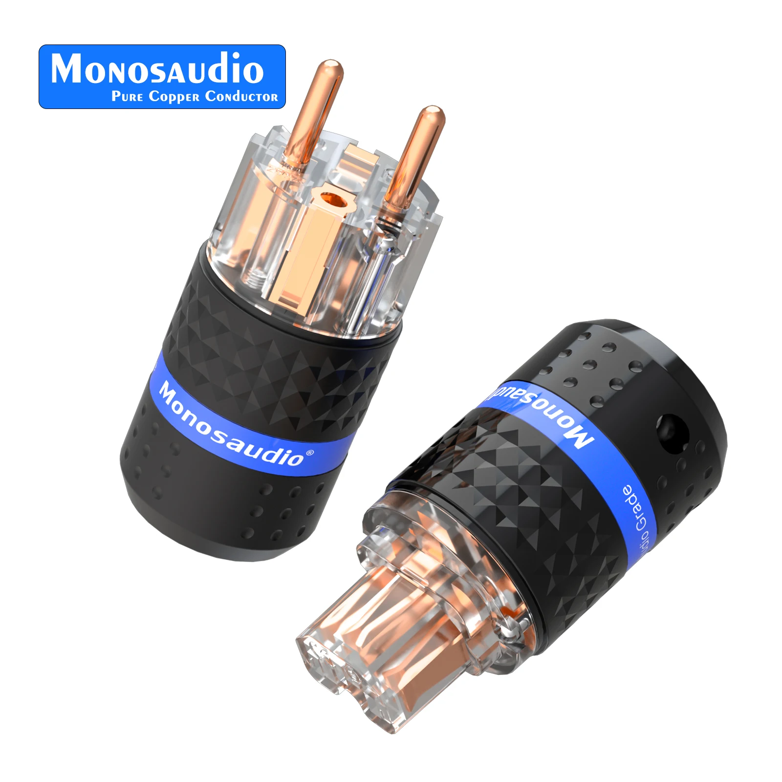 Wtyk zasilania Monosaudio z czystej miedzi E103F103, wtyczka EU, złącze IEC320 C15 do kabla zasilającego audio DIY — zdjęcie produktu 2