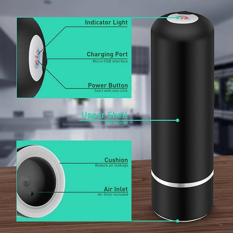 السدادة الفراغية المحمولة الصغيرة ، السدادة الفراغية التلقائية ، اللاسلكية ، لحفظ الطعام