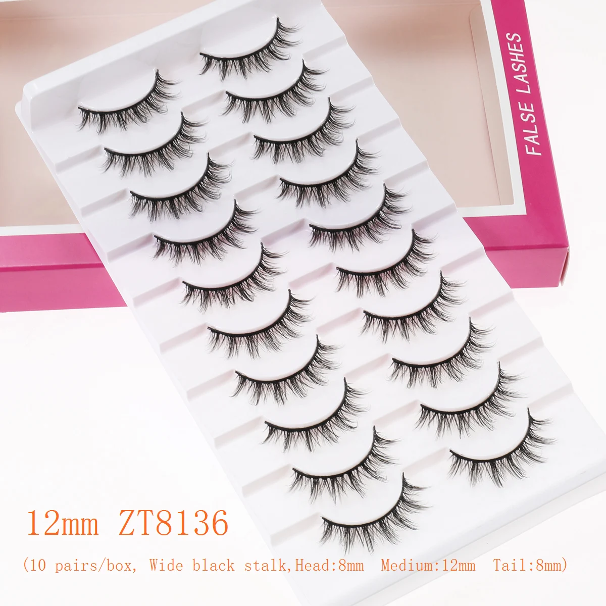 Xuanfeiwu رموش عنقودية واقعية طبيعية كاملة الشريط لمكياج أداء المسرح، رموش صناعية مجعدة وكثافة للمكياج الخفيف اليومي ورموش على طراز الرسوم المتحركة #5