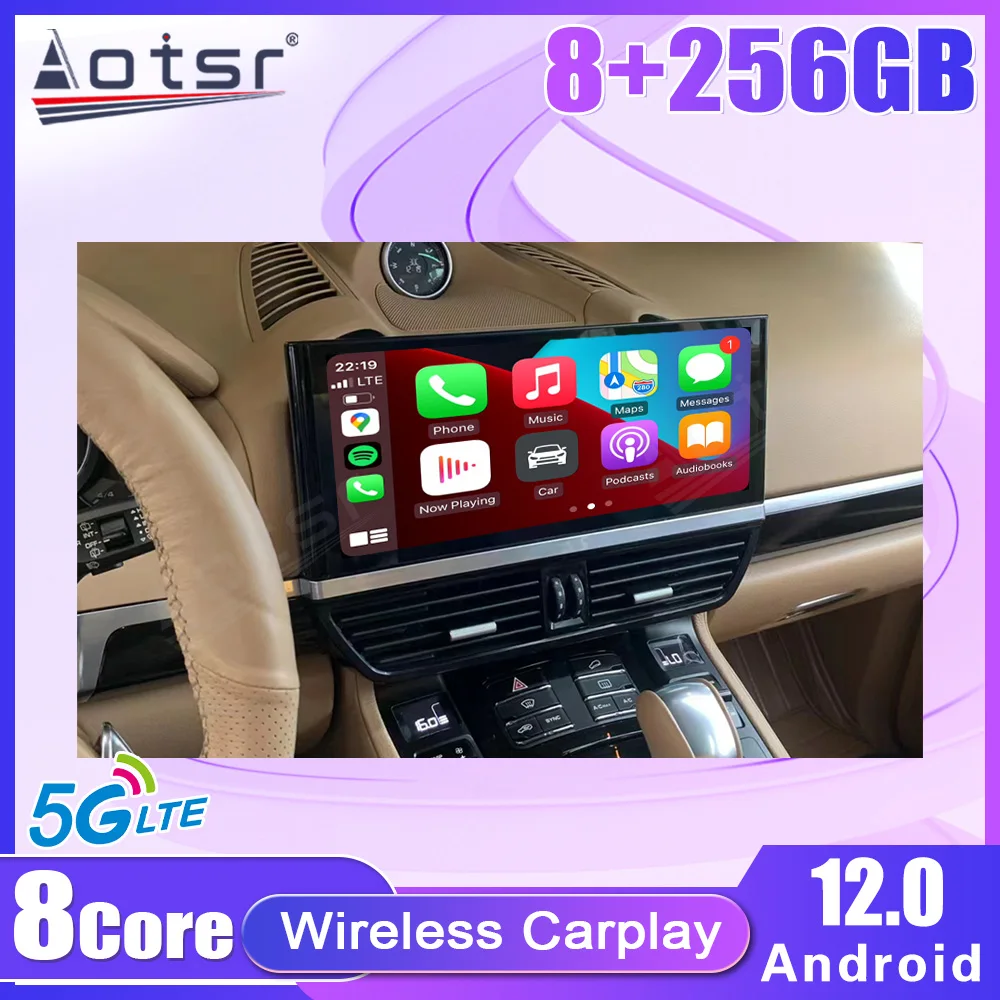 12.3inch Car Multimedia Video Player For Porsche Cayenne 2010-2017 GPS Navigation Android 12 Radio stereo 8+256G Carplay 4G Auto