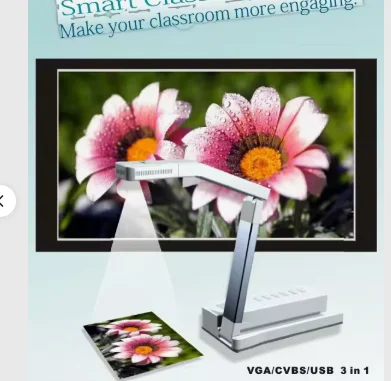 Eloam A4 Size 5mp 30fps Usb Vga Interactive Document    Projector Visualizer