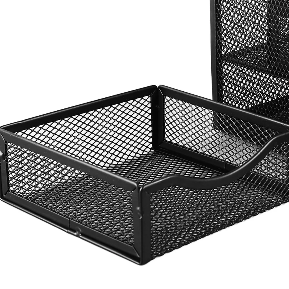 Pen Container 3 Drawers Desk Organizer Black Metal Office Desk Organizer Multifunctional Wire Mesh Stationery Organizer For Home