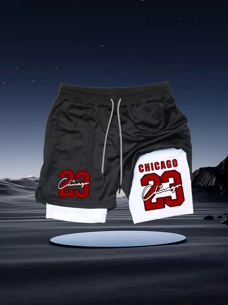 

Новые мужские быстросохнущие двухслойные спортивные шорты 2026 года: дышащие, эластичные, компрессионные, для зала, бега и тренировок