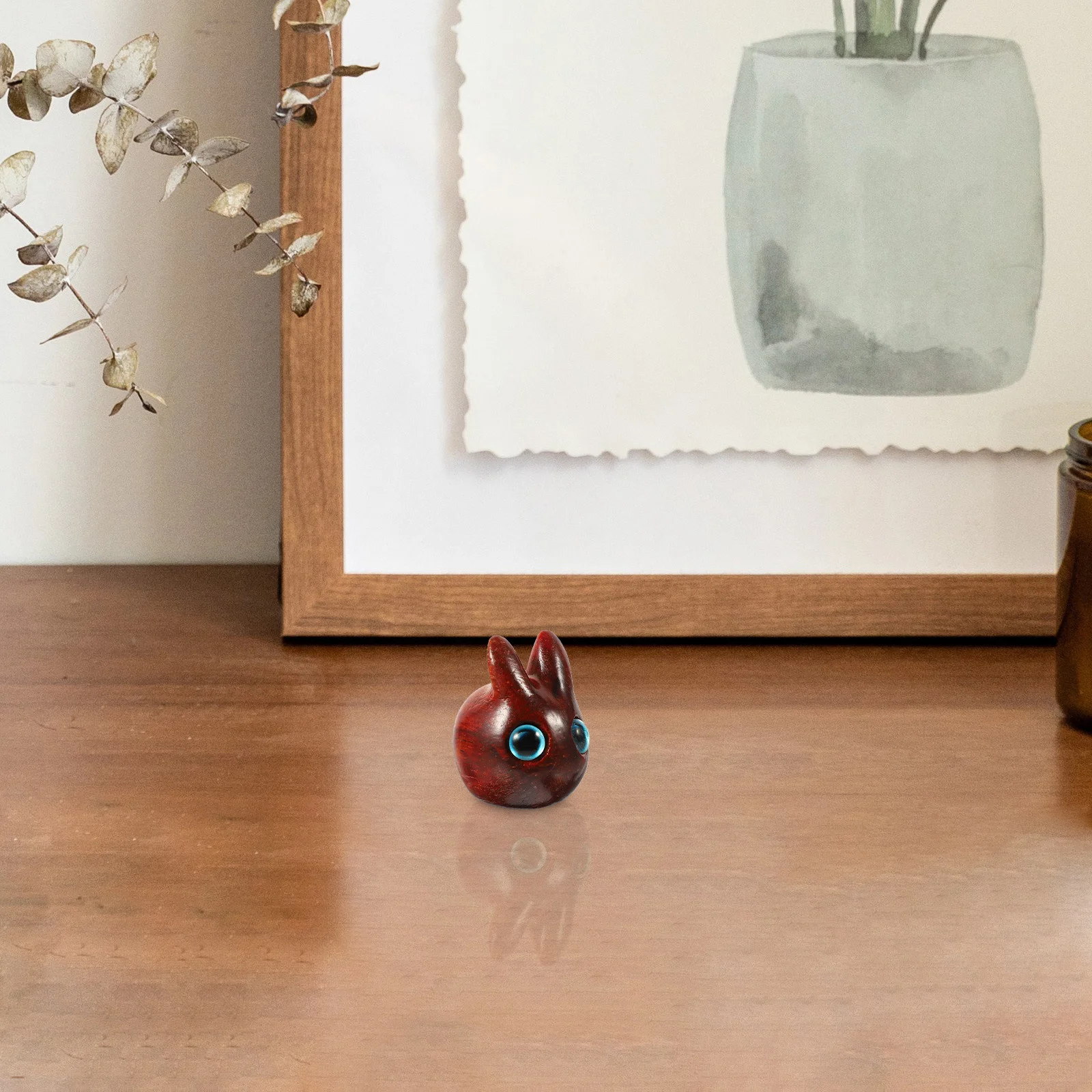 

Sandalwood Rabbit Decoration Cute Wood Bunny for Desktop Garden Decor Easter Home Office Mini Ornament