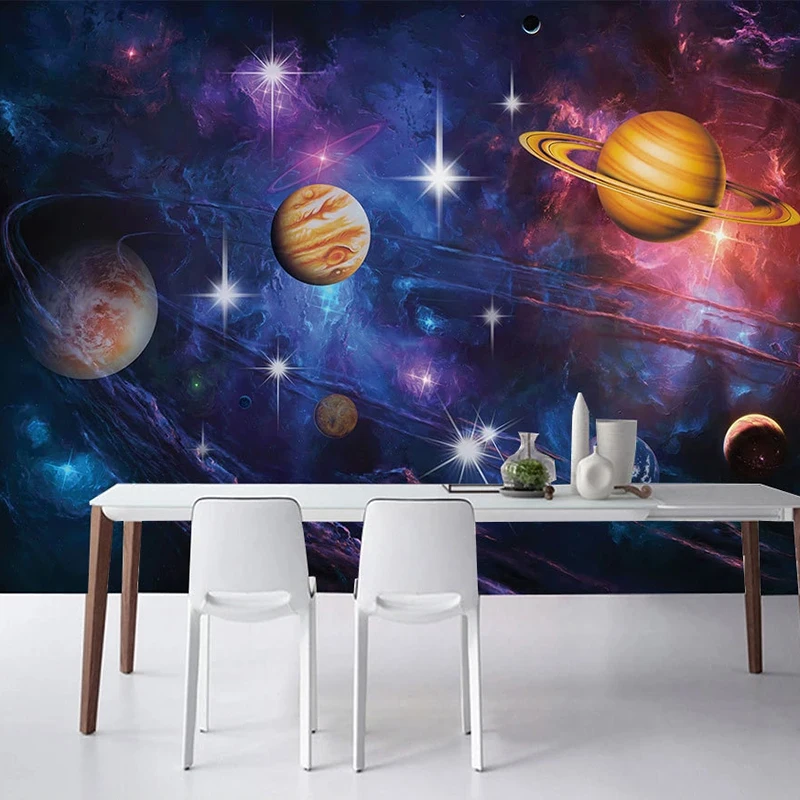 

Custom 3D Photo Wallpaper Universe Starry Sky Theme Poster Mural Children Room Living Room Bedroom Ceiling Home Decor Wall Paper