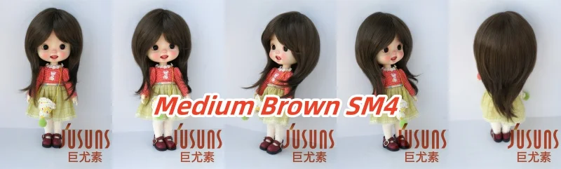 JD762 Natural curls Mid long doll wigs that can be tilted and self trimmed with bangs Full sizes Doll Accessories