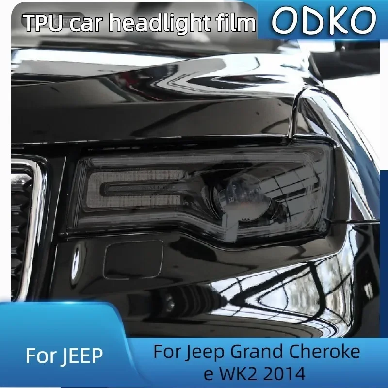 

Для Jeep Grand Cherokee WK2 2014, защитная пленка для фар автомобиля, дымчатая черная прозрачная защитная наклейка из ТПУ, аксессуары