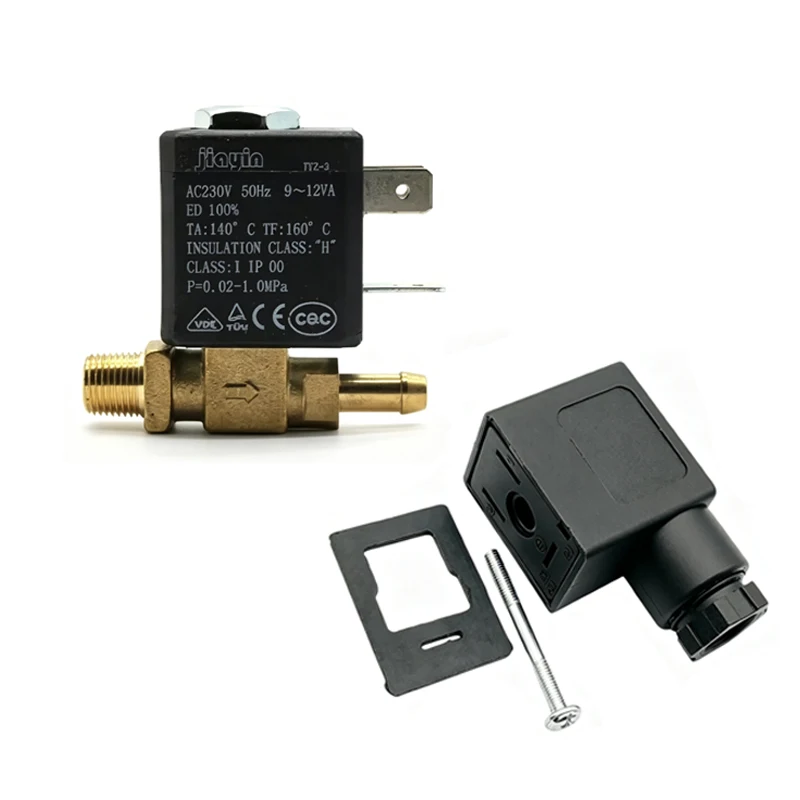 JYZ-3T Normally Closed Cannula N/C 2/2 Way Valve AC 230V G1/8' Brass Steam Air Generator Water Solenoid Valve Coffee Mak