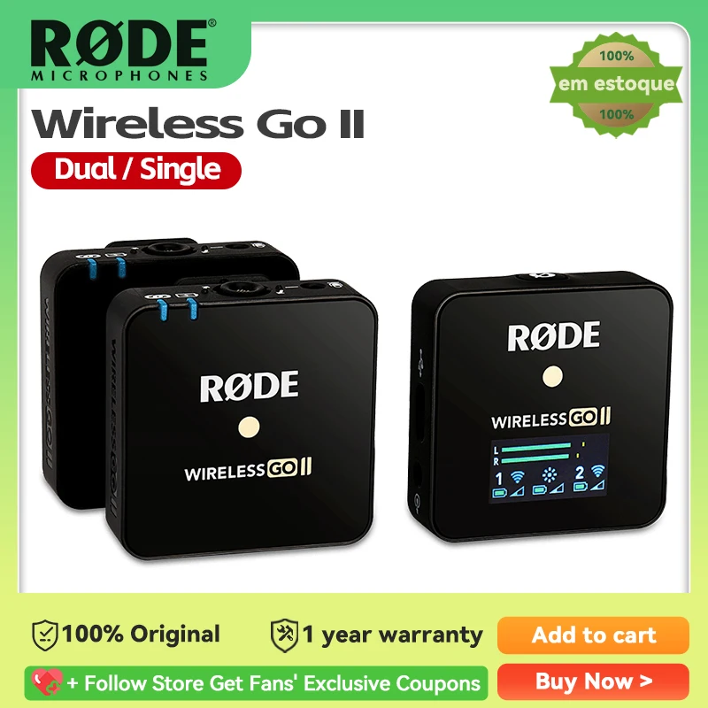 מיקרופון אלחוטי RODE Wireless GO II – תקן מיקרופון מתקדם לצלי ל שיא עבור יוצרים ופודקסטים
