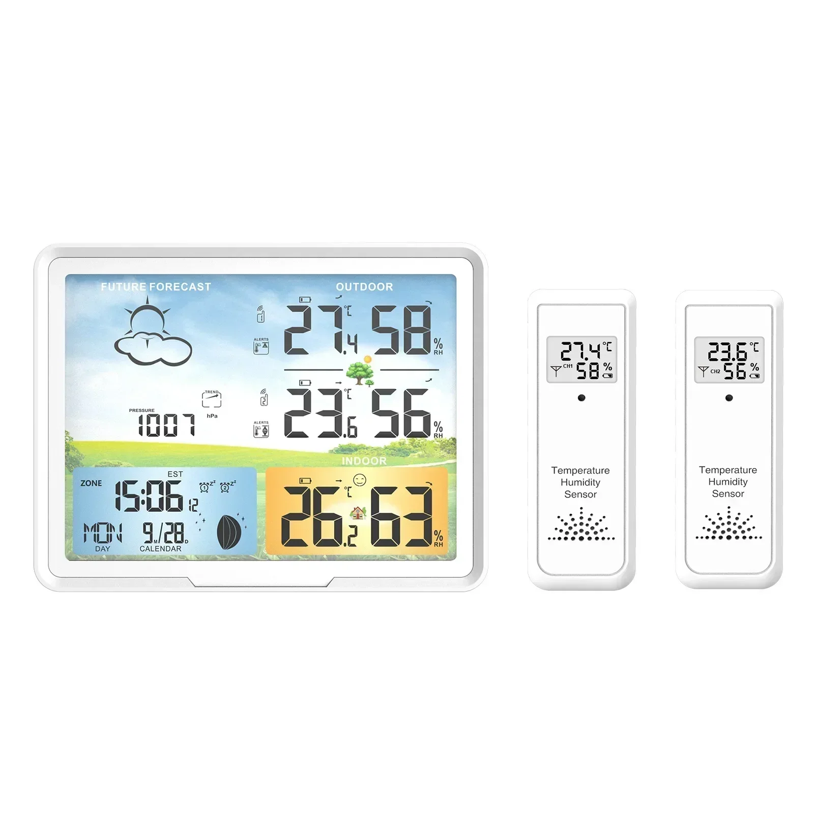 Products Color Screen Weather Forecast Multifunctional Weather Clock, PT20B Electronic Alarm Clock