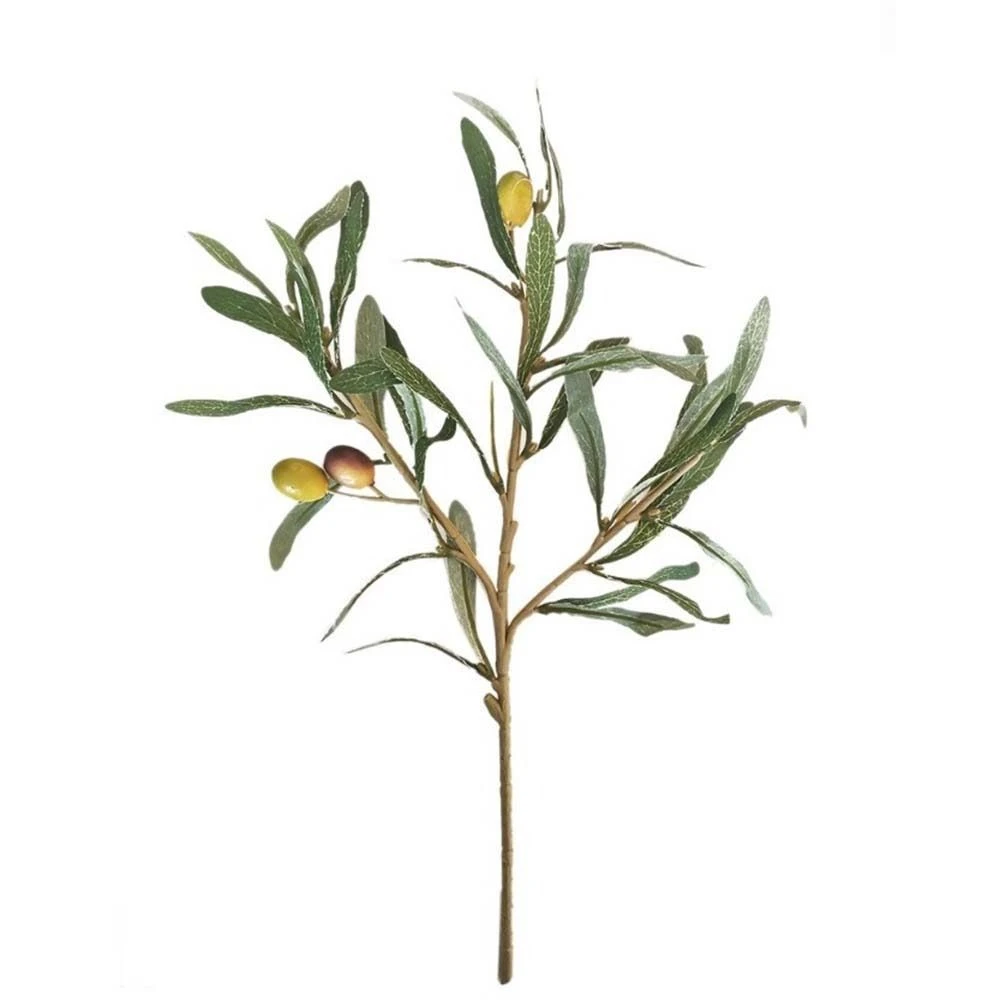 

With Olive Fruit Artificial Olive Branch Handmade Plastic Simulated Olive Leaf Elegant Green Fake Olive Tree Branches