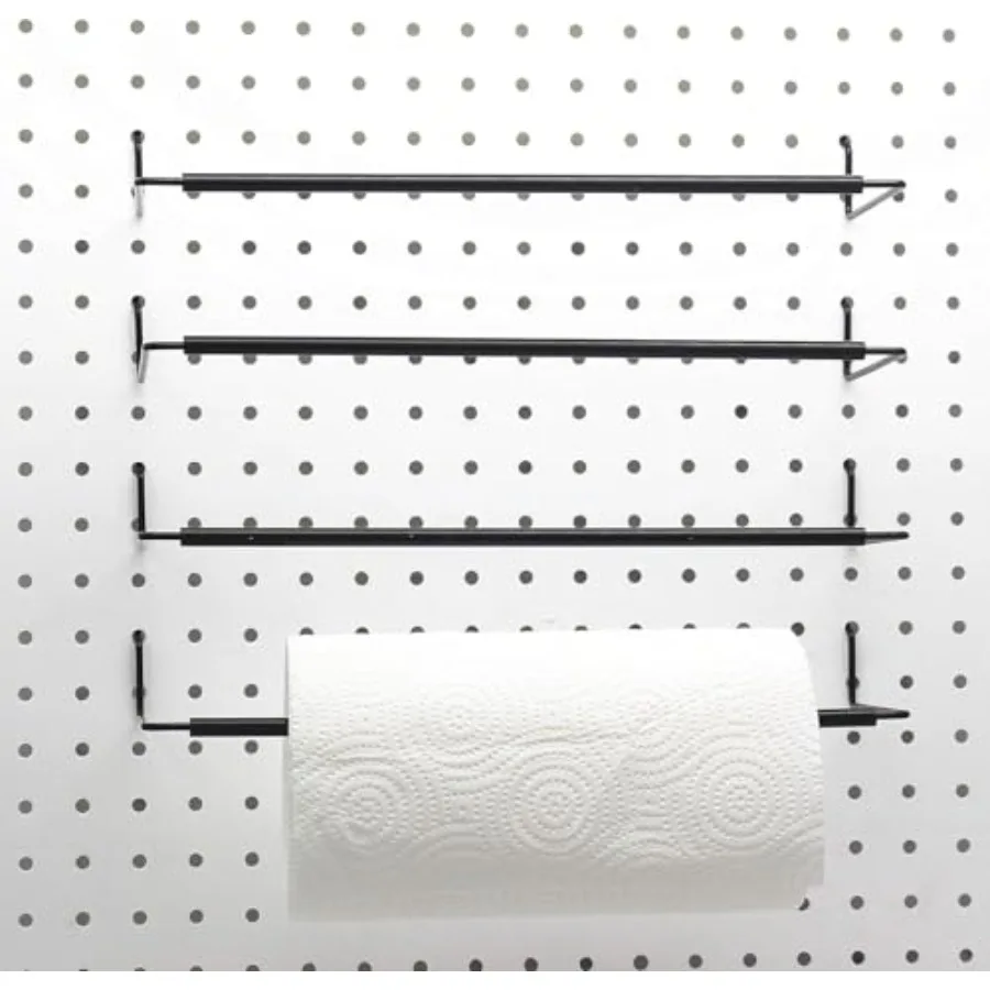 

Paper Towel Holder for Pegboard - Extendable, Fits Standard Pegboard, Organization Accessory Hook for Workshop, Garage, Kitchen