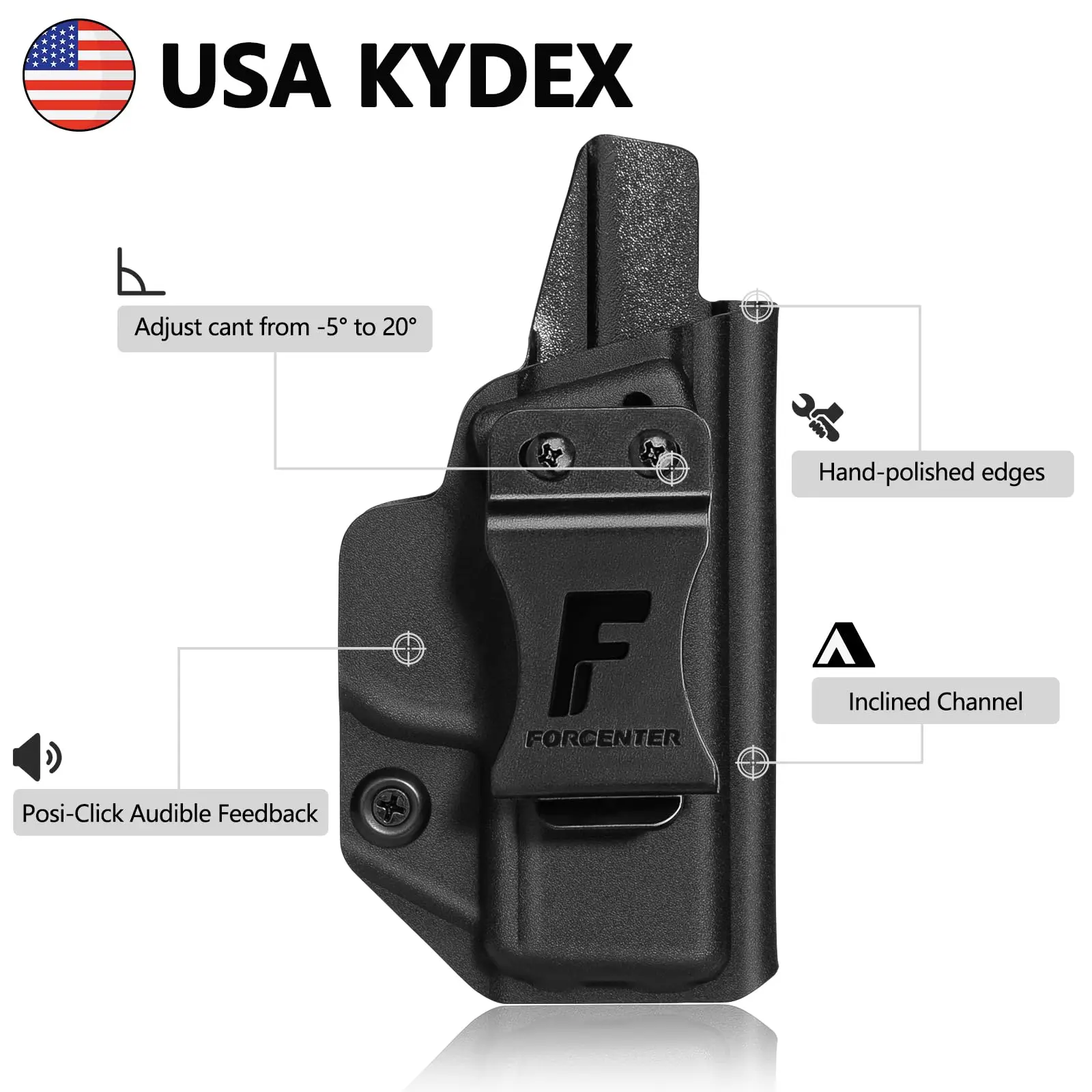 حافظة Springfield xds 9mm، حافظة Forcenter IWB مناسبة: Springfield XDS MOD.2 9mm Adj. لا يمكن الاحتفاظ بالرسم اليد اليمنى بدون ارتداء #4