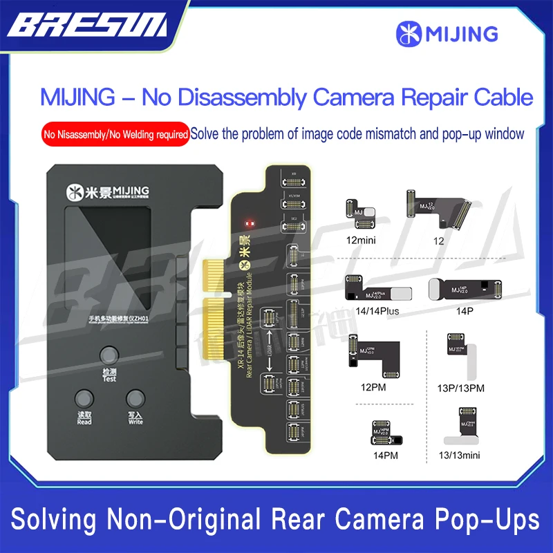 Mijing Tag-On Camera Non-Removal Repair FPC Flex For iPhone 12 13 14 Plus Pro Max Mini Camera Repair Cable Solve POP-UP Problem