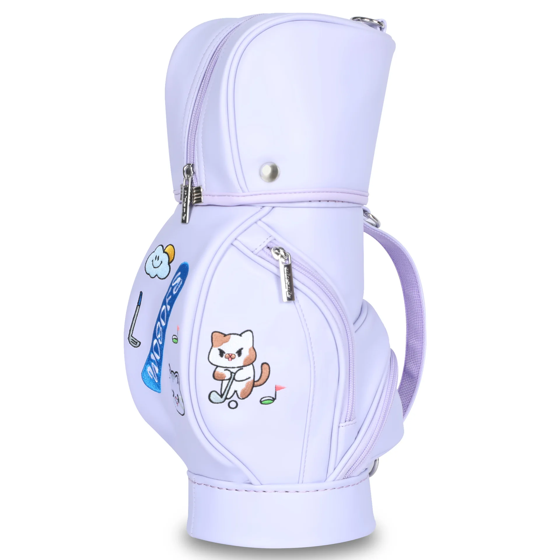 Mini Golf Bag with Double Shoulder Straps, Embroidered Portable Golf Carry Bag