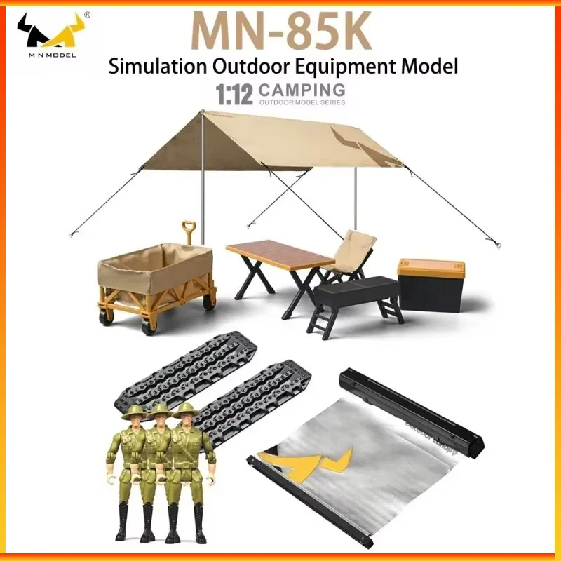 MN85K Accessories Simulation Awning Camping Tent Sand Ladder Table Chair Decoration For 1/12 RC Car Model Camping Tent kits MN82