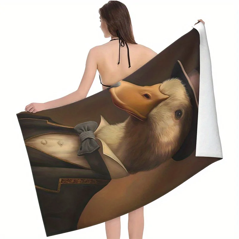 Beach Towel Tuxedo Pattern Sun Protection Windproof Suitable for Swimming Pool Camping Travel Blanket
