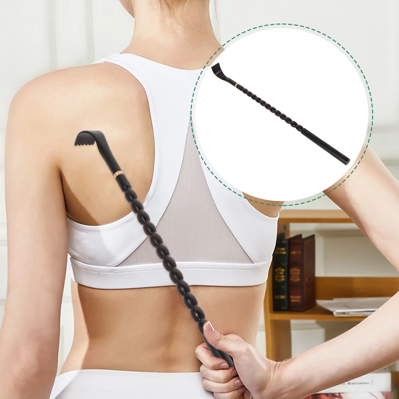 Premium Ebony Long Back Scratcher Portable Itching Relief Tool For Durable Skin Care Massager Household Body Grooming Instrument