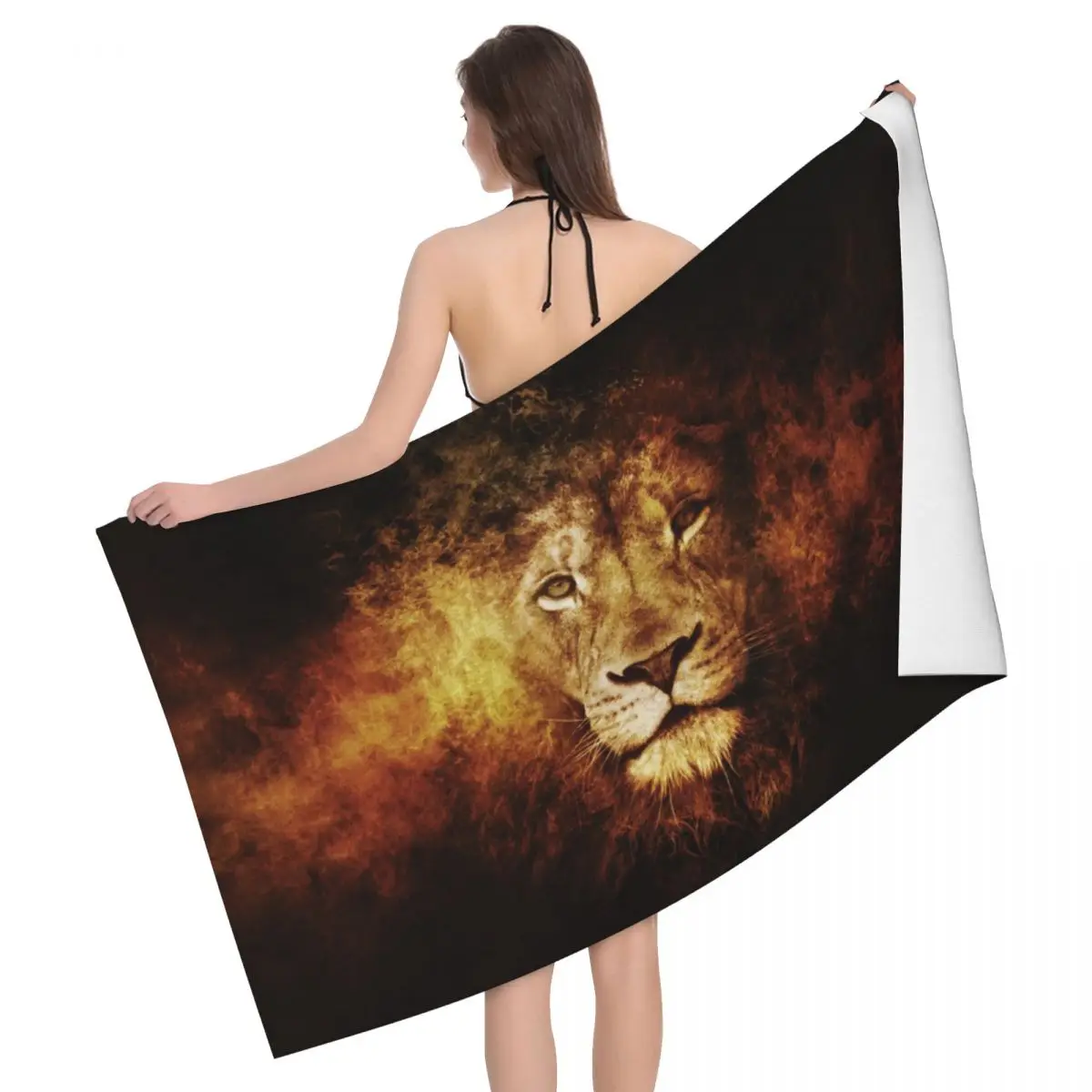 

Lion Of Judah Jesus Bath Beach Towel Microfiber Christian Faith Judah Pool Towels