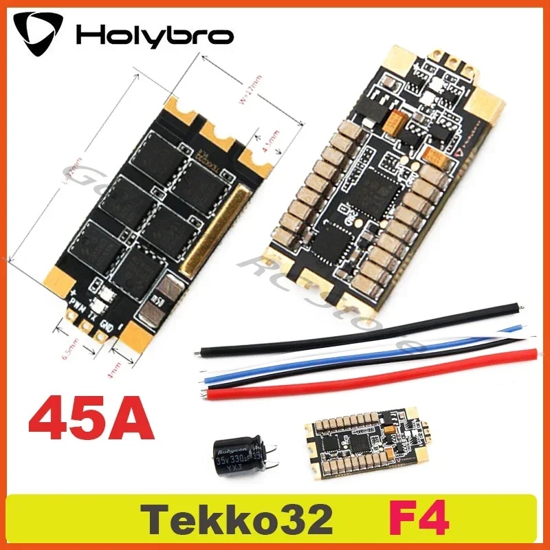 

Holybro Tekko32 F4 45A Brushless ESC BLHeli_32 Bit 2-6s Dshot1200 Compatible BetaflightF3/F4 Flight Controller for RC FPV Drone