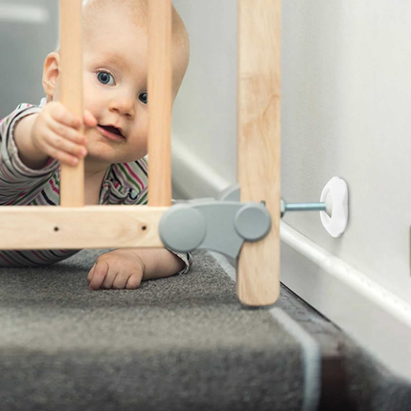 

Toddler Gate Wall Protector Non-Slip Plastic Wall Mounted Safety Guard for Stairs Doorway Anti-Skid Protection Guard