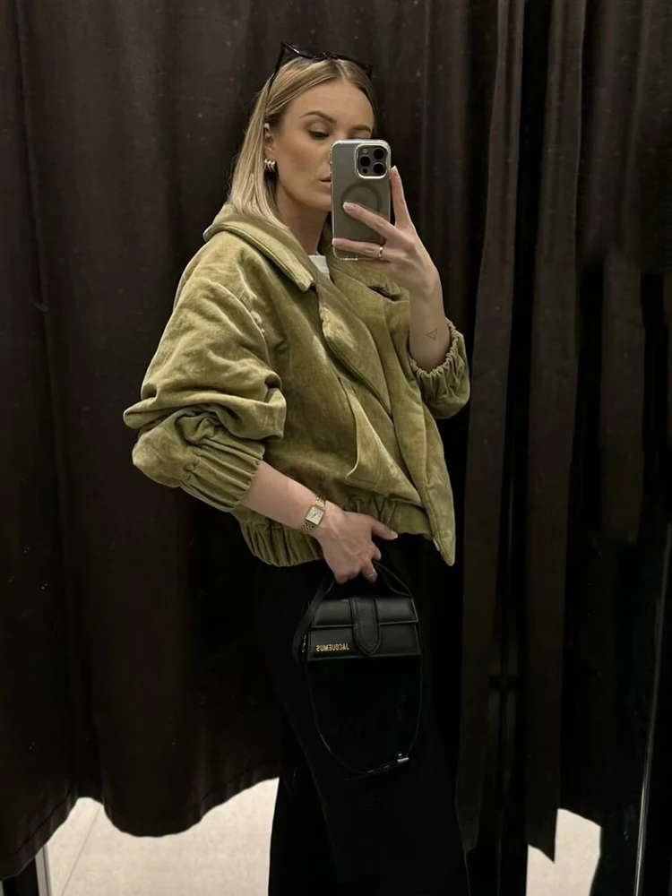 

Женская укороченная куртка, Повседневная Свободная куртка, верхняя одежда, шикарные топы, осень 2024