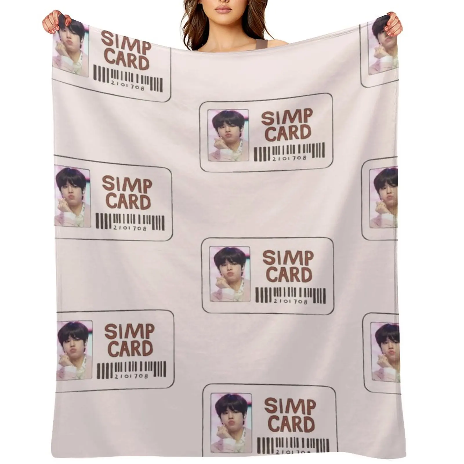 

seungmin simp card Throw Blanket Luxury Thicken Camping blankets and throws Luxury Throw Blankets