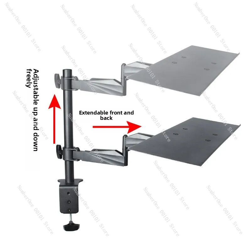 Monitor holder keyboard mouse tray clip table 12-27 inch telescopic arm monitor base height adjustable