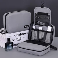 Neceser plegable para hombre, neceser de viaje de negocios con múltiples bolsillos en capas, estuches de maquillaje para cosméticos, organizador de almacenamiento colgante para hombre, bolsa de lavado