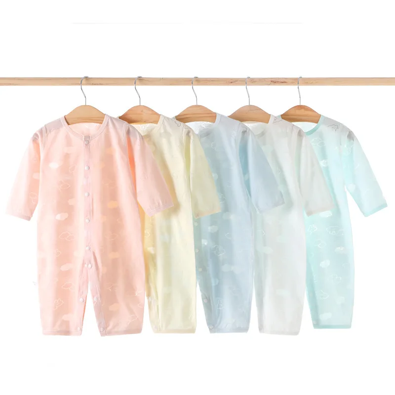

Summer Breathable Long Sleeved Baby Clothes Baby Jumpsuit Comfortable Home Clothes Spring and Summer Baby Clothes Romper